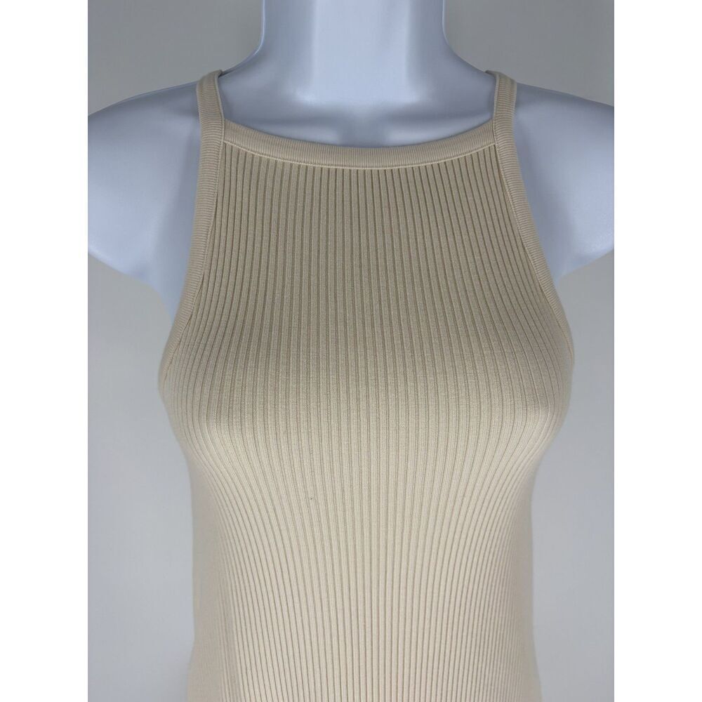 VINCE. Cotton-Blend Ribbed High-Neck Tank Dress - Picture 5 of 6